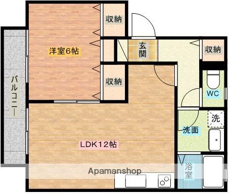 長崎県西彼杵郡時津町 2階建 築21年(1LDK/2階)の間取り写真