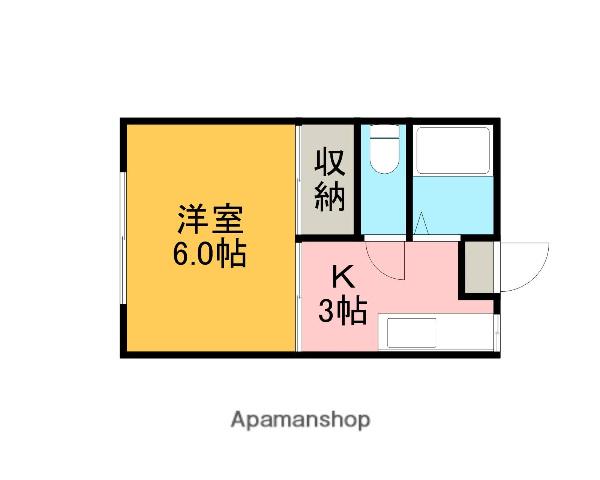 パストラル田ノ浦(1K/1階)の間取り写真