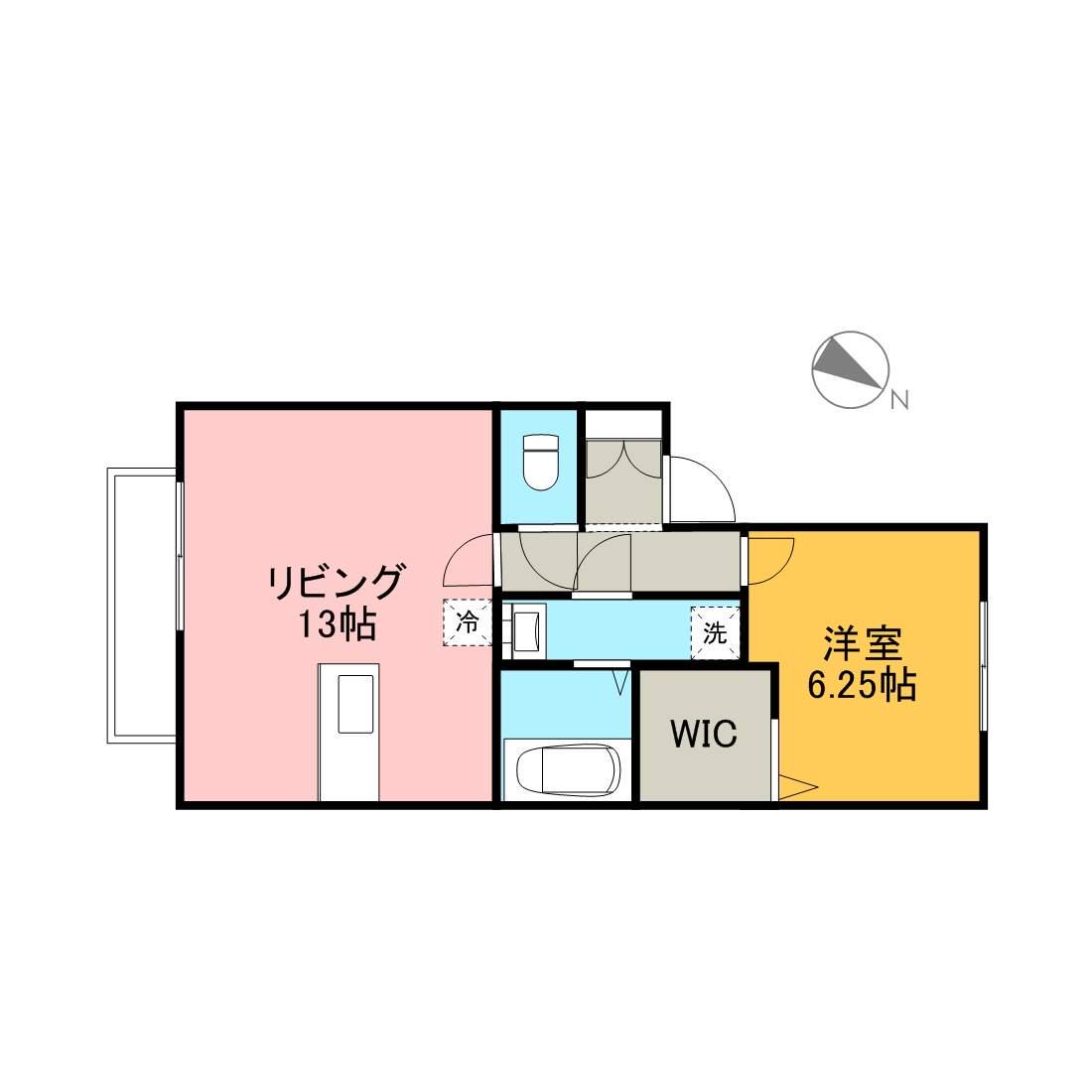 セルフィーユ(1LDK/1階)の間取り写真