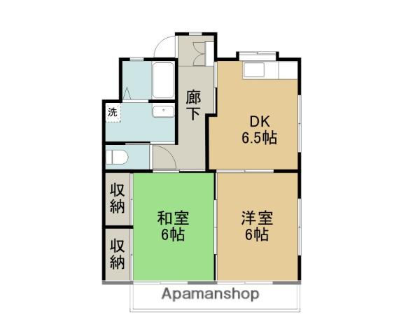 コーポ西浦(2DK/1階)の間取り写真