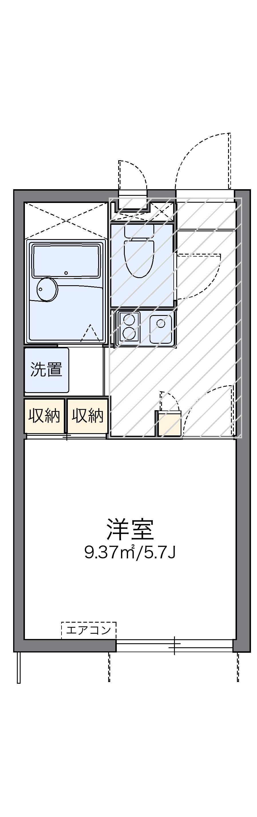 レオパレス小枝(1K/1階)の間取り写真