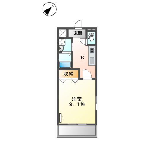 クリント佐世保(1K/1階)の間取り写真