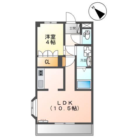 ガーデンコート21(1LDK/2階)の間取り写真