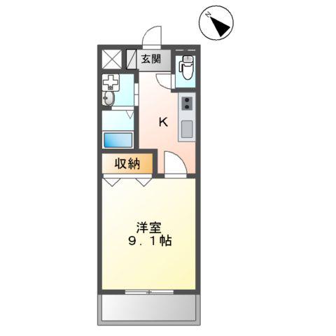 アルフェラッツN6(1K/1階)の間取り写真