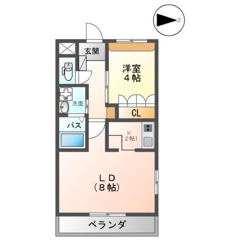 アーシュ・ゴールド(1LDK/1階)の間取り写真