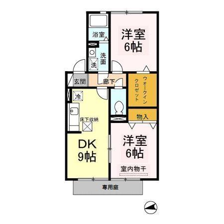 クレスト(2LDK/1階)の間取り写真