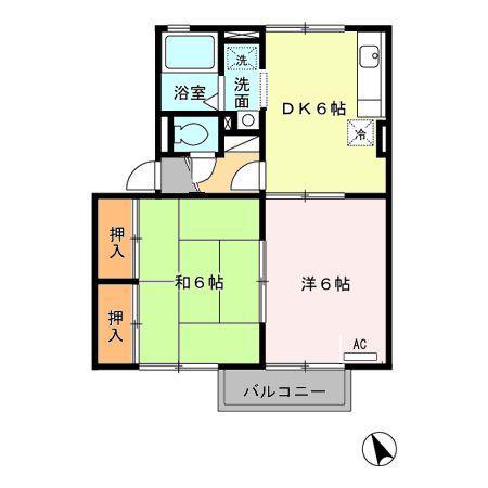 サンコート(2DK/2階)の間取り写真