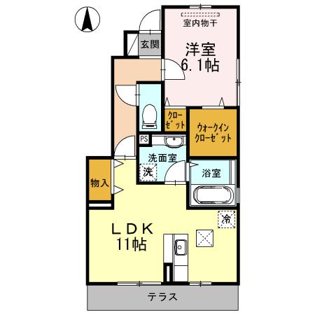 アルページュ ドゥ(1LDK/1階)の間取り写真