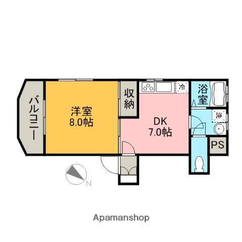 ゴールデンマンション(1DK/3階)の間取り写真