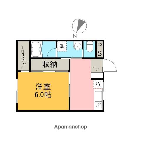 CANNAⅢ(1DK/2階)の間取り写真