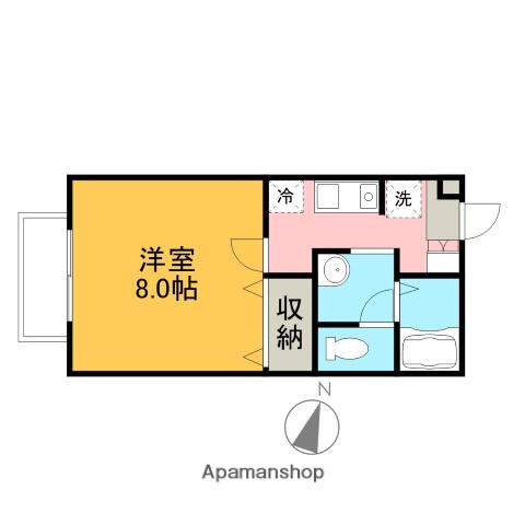 セジュールカンナⅡ(1K/1階)の間取り写真