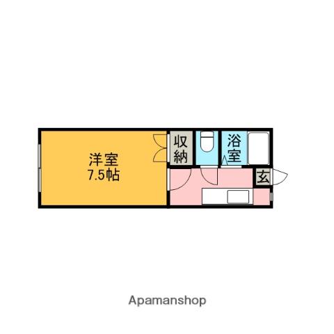 カーサウイング(1K/1階)の間取り写真