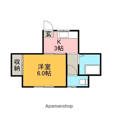 コーポシルク(1K/2階)の間取り写真