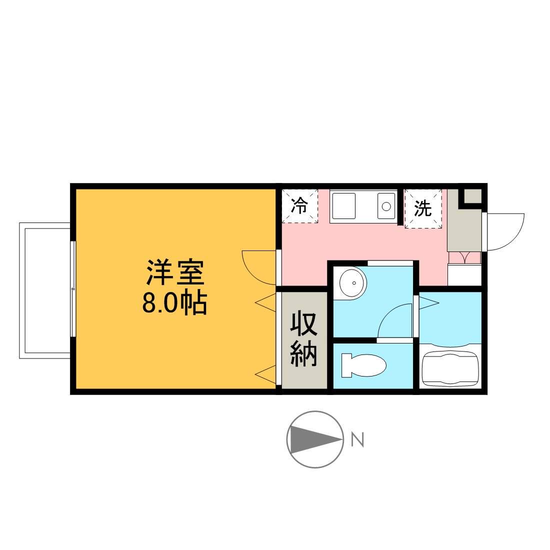 セジュールカンナ(1K/2階)の間取り写真