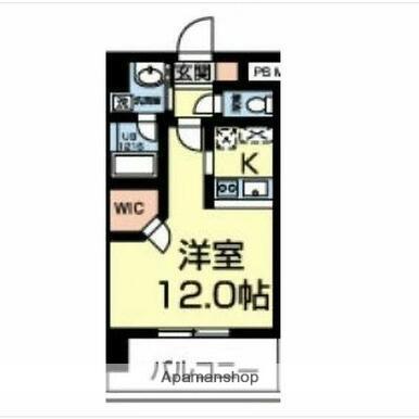 マーベラス南熊本(ワンルーム/6階)の間取り写真