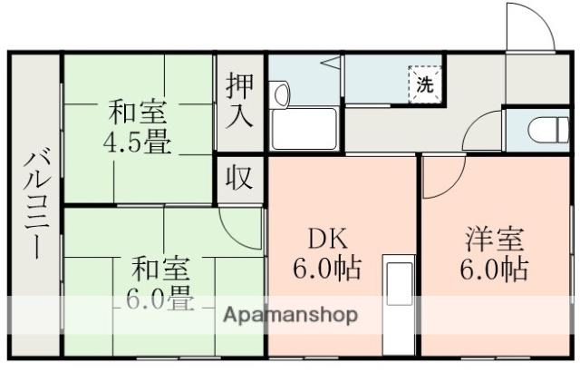 MⅡマンション(3DK/2階)の間取り写真