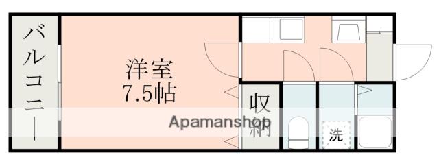 メイプル帯山(1K/2階)の間取り写真