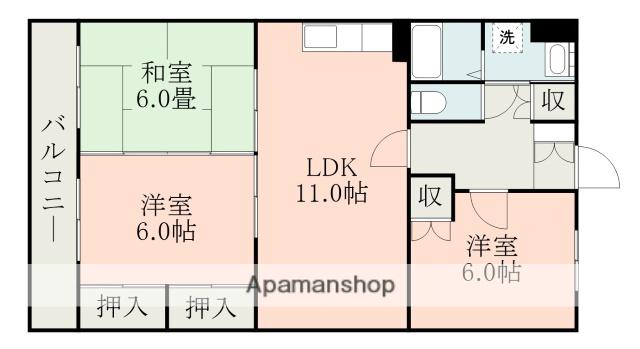 カーサ出水(3LDK/3階)の間取り写真