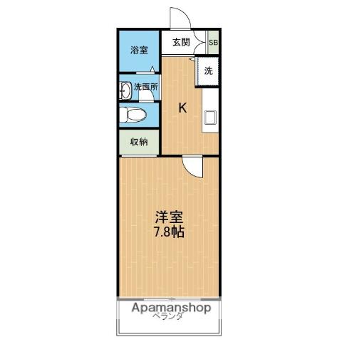 プロローグ蓮台寺(1K/2階)の間取り写真