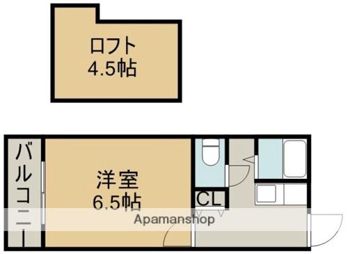 ウイングス1番館(1K/2階)の間取り写真