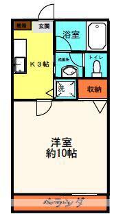 サンヒルズマンション(1K/3階)の間取り写真