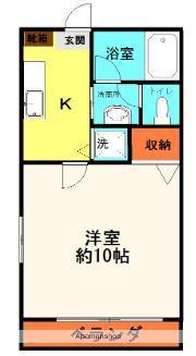 サンヒルズマンション(1K/3階)の間取り写真