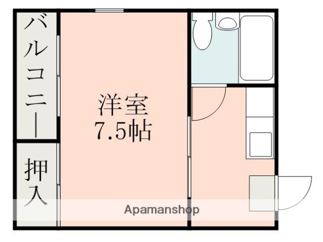 Mビル(1K/2階)の間取り写真