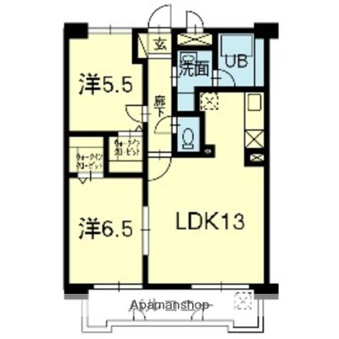 アベニュー清水東(2LDK/2階)の間取り写真