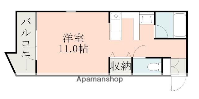 ロイヤルハイツ尾ノ上(ワンルーム/4階)の間取り写真