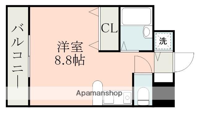 アンビシャス月出(ワンルーム/6階)の間取り写真