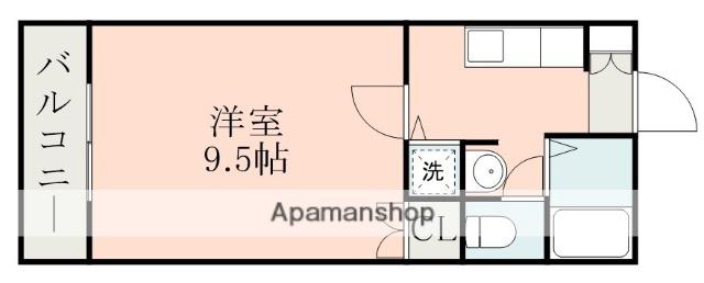 キザキパレス県庁東(1K/4階)の間取り写真