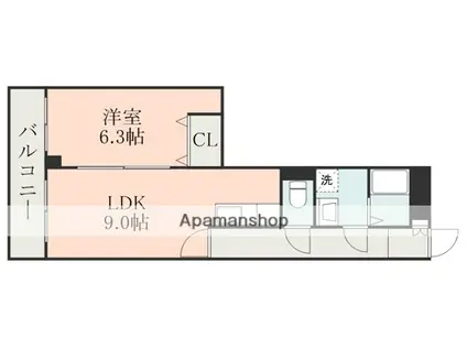 NICEマンション九品寺(1LDK/2階)の間取り写真