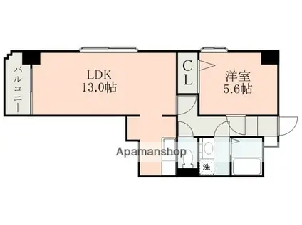 NICEマンション九品寺(1LDK/5階)の間取り写真