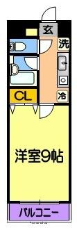第2セシール水前寺(1K/8階)の間取り写真