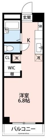 エスポワール黒髪(ワンルーム/1階)の間取り写真