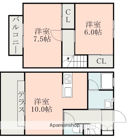 リラ・テラス(2LDK/1階)の間取り写真