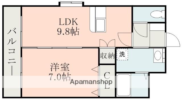 アイディーアール御領(1LDK/2階)の間取り写真