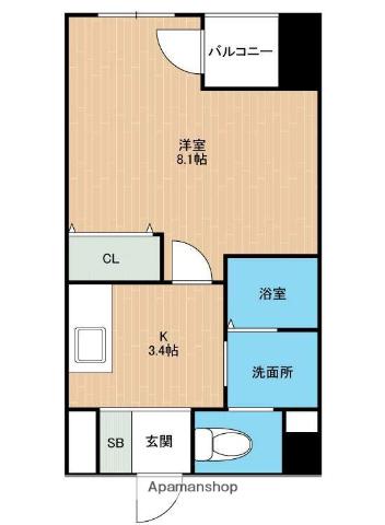 SERES桜町(1K/2階)の間取り写真