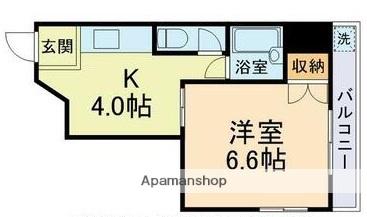 クラランス白山(1K/2階)の間取り写真