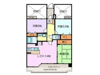 コアマンション大江(3LDK/9階)の間取り写真