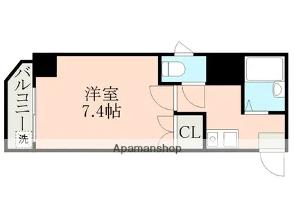 アビタシオン黒髪(1K/8階)の間取り写真