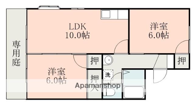 セジュール高岸A棟(2LDK/1階)の間取り写真