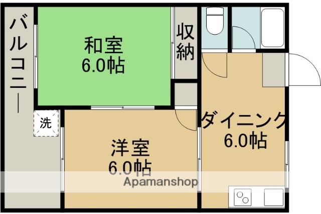 元家コーポ(2DK/1階)の間取り写真