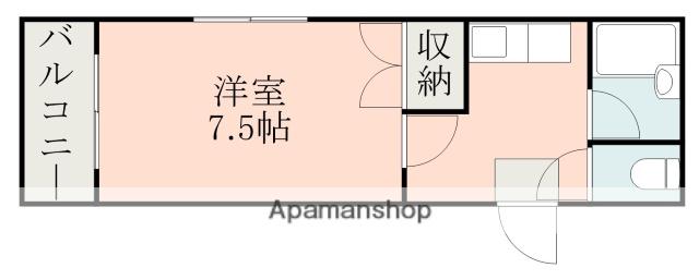 セゾン新屋敷(1K/3階)の間取り写真