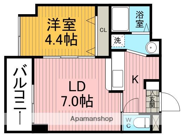 S-FORT保田窪(1LDK/5階)の間取り写真