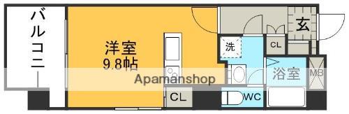 マーカス新屋敷(ワンルーム/6階)の間取り写真