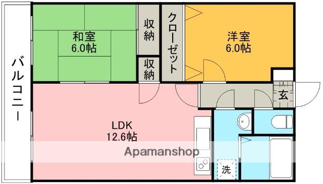 メゾン・ド・ルミエール(2LDK/1階)の間取り写真