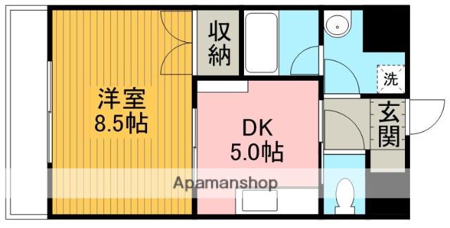 キャッスル水前寺(1DK/2階)の間取り写真