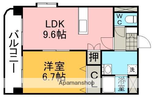 DREW一番館(1LDK/3階)の間取り写真