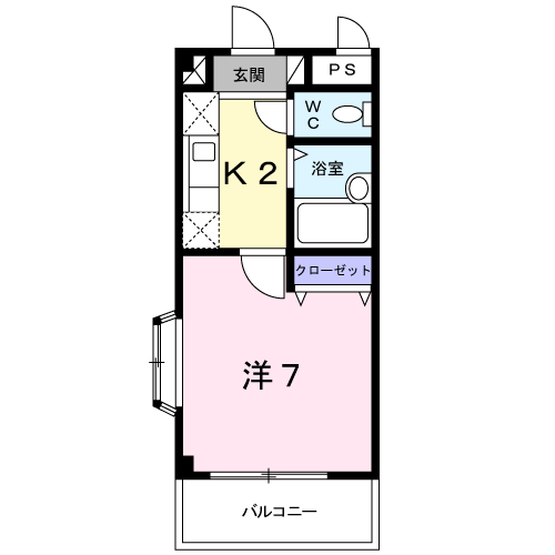 サニーフラッツHR(1K/3階)の間取り写真